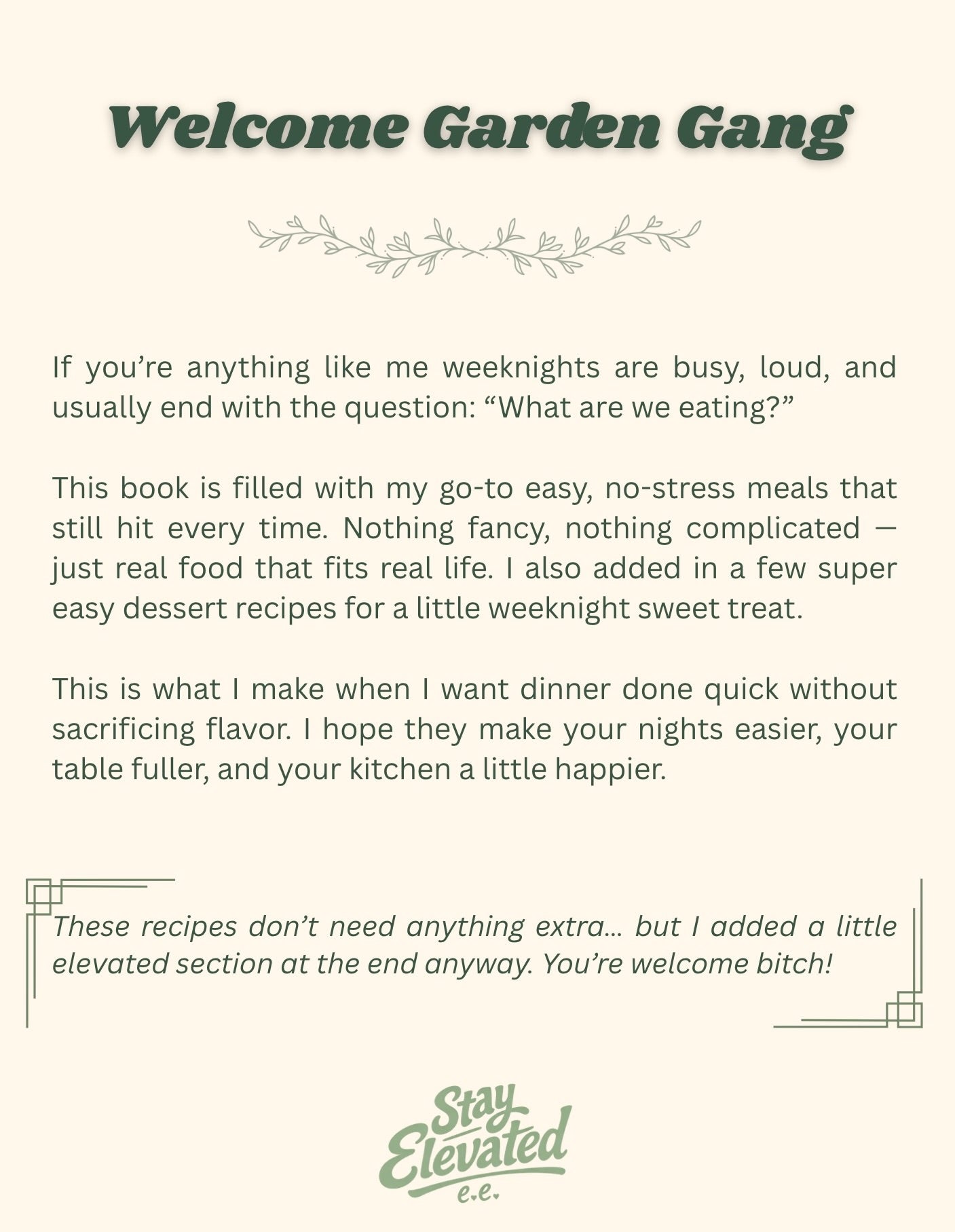 Elevated Eating Digital Cookbook
